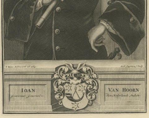 Ioan Van Hoorn: Esteemed Governor-General of the VOC, Dutch East Indies, 1724, close-up 2