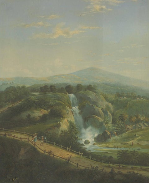 Java Landscapes, Rare Pair of Deluxe Folio Chromolithographs by Salm, 1865-72, close-up 2