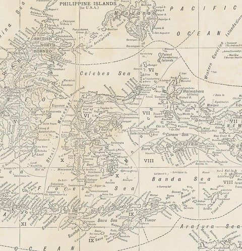 Antique Map of the Malay Archipelago by Walker, 1911, view 4