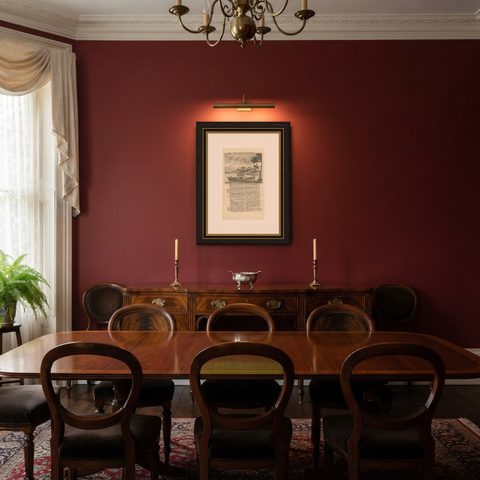 Antique Print of a Boat Near Macassar 'Nowadays Ujung Padang', Indonesia, 1726, shown framed in a room, true to size