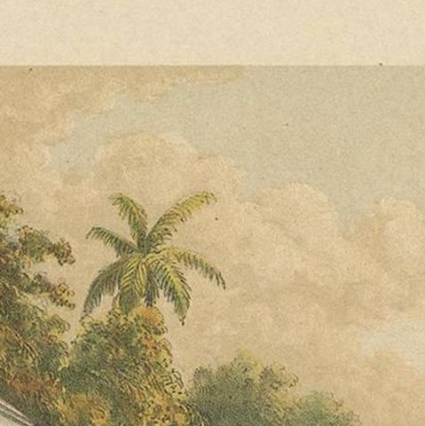 Antique Print of Chinese Graves in Batavia by M.T.H. Perelaer, 1888, close-up 1
