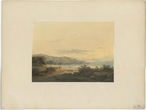 Original Antique Chromolithograh of Srigonjo Bay, the South Coast of Java, 1872, view 2