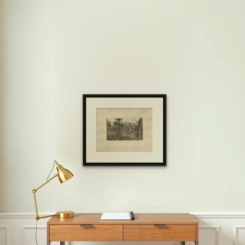 Batak Kampong Village, Sumatra Dutch East Indies, Kleingrothe Photogravure 1900, shown framed on a wall, true to size