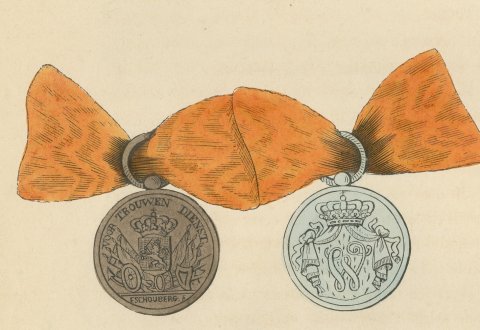 Dutch Medals, War in Java and Citadel of Antwerp, Plate LIV, 1844, close-up 2