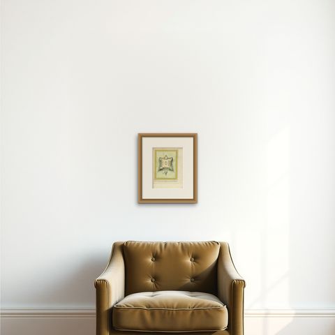 Antique Print of Fort Rotterdam in Makassar 'Ujung Pdang', Sulawesi, Indonesia, shown framed on a wall, true to size