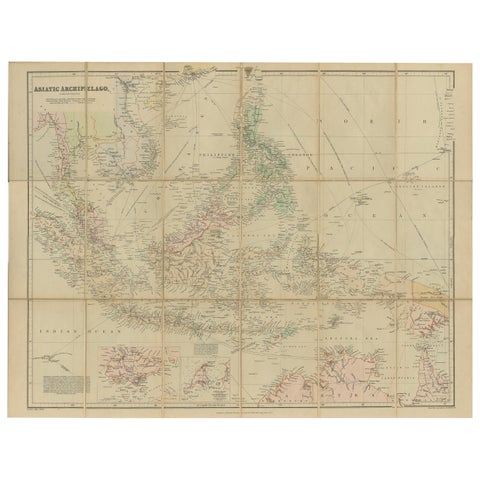 Antique Map of the Asiatic Archipelago by E. Stanford, circa 1910
