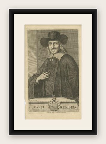 Antique Portrait of Carel Ryniersz, Governor-General of the Dutch East Indies, shown framed