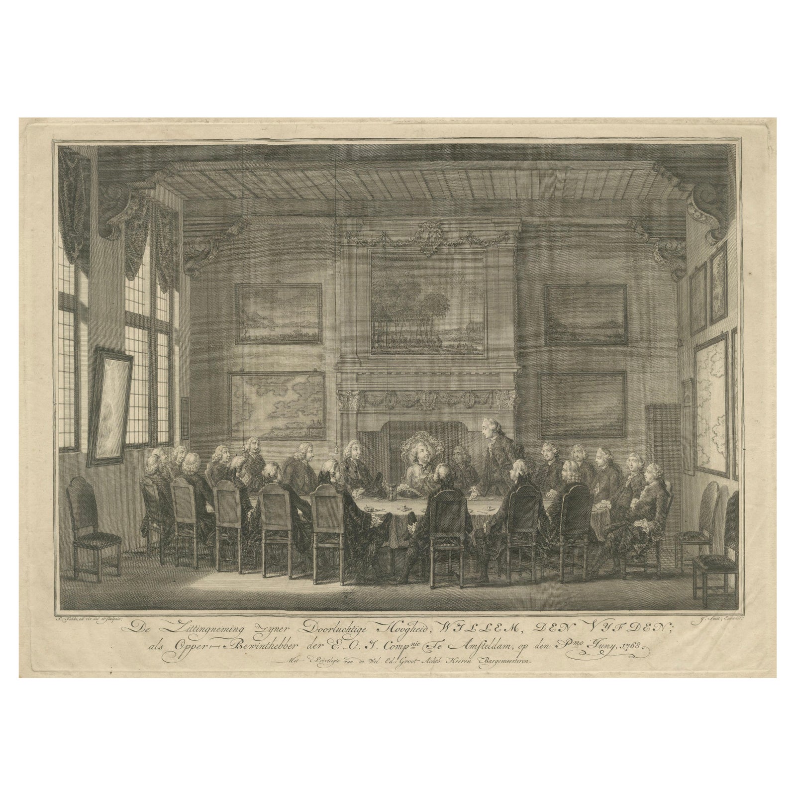 Meeting of the VOC Directors with Prince William V, Amsterdam 1768