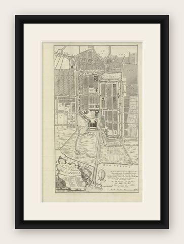 Antique Plan of Batavia, Nowadays Jakarta, Indonesia, 1780, shown framed