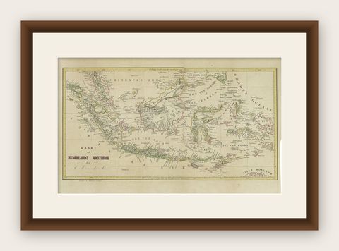 Antique Map of the East Indies by Van der Aa '1849', shown framed