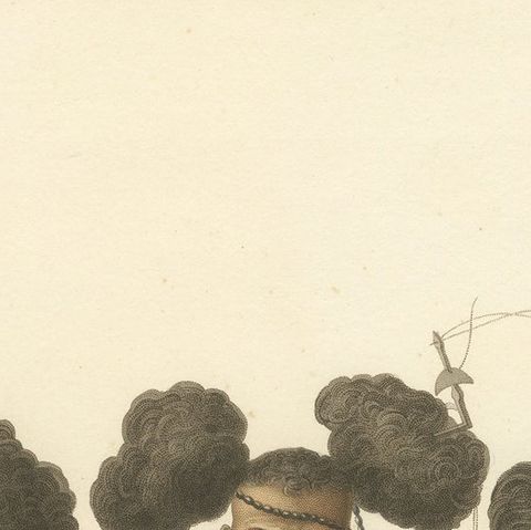 Antique Print of Natives of New Guinea, close-up 1
