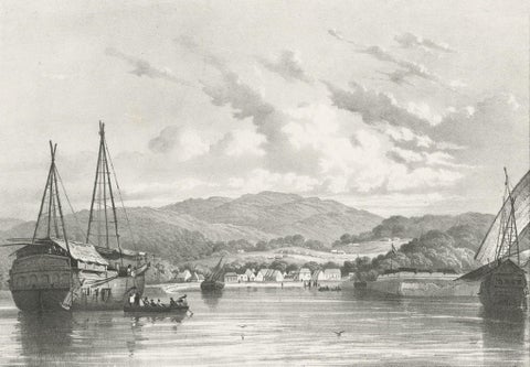 Antique Print of Kupang or Koepang in the East Indies, Now West-Timor, Indonesia, close-up 1