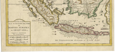 Antique Map of the Sunda Islands Sumatra, Java, Malay Peninsula & Borneo (1739), view 5