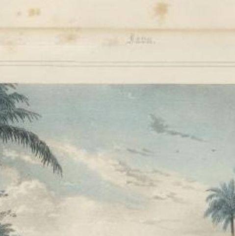 Antique Print of Dancers in Tjibinoeängan in Indonesia, circa 1845, close-up 1
