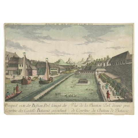 Antique Print of the Pearl Bastion of Castle Batavia by Habermann 'c.1770'