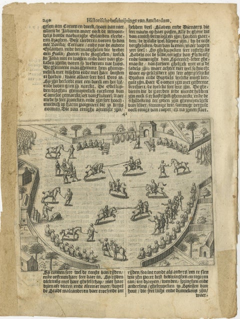 Earliest Depiction of Balinese Festival and Gamelan, Dutch Engraving c.1601, view 2