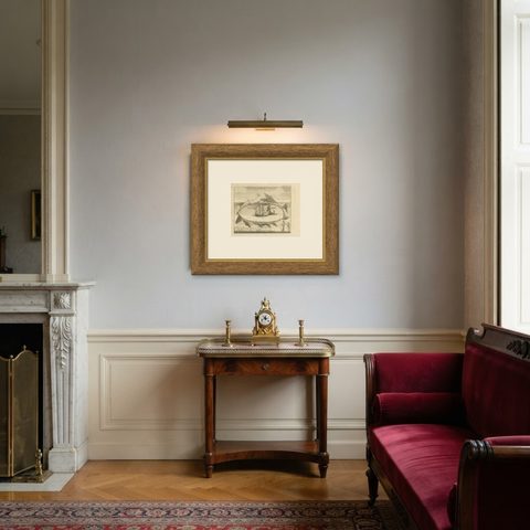 Solor Island View, Indonesian Harbor Engraving, French Voyage Plate c.1700, shown framed in a room, true to size
