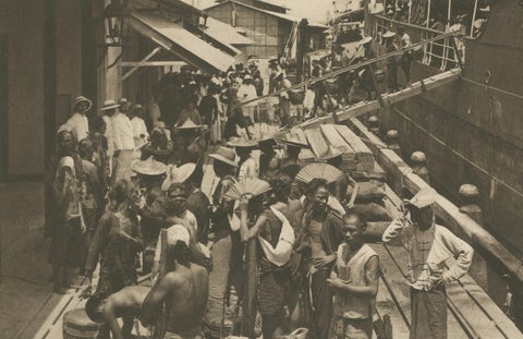 Belawan Harbour & Laborers, Sumatra, Indonesia, Kleingrothe Photogravure 1900, close-up 4