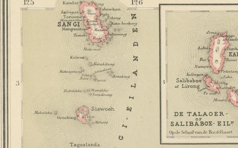 Antique Map of Halmahera, Ternate, Tidore, Moluccas by Dornseiffen, 1884, close-up 2