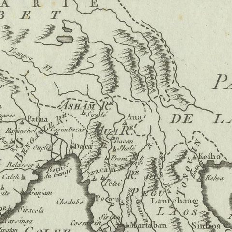 Antique Map of India, the East Indies and the Philippines, close-up 4