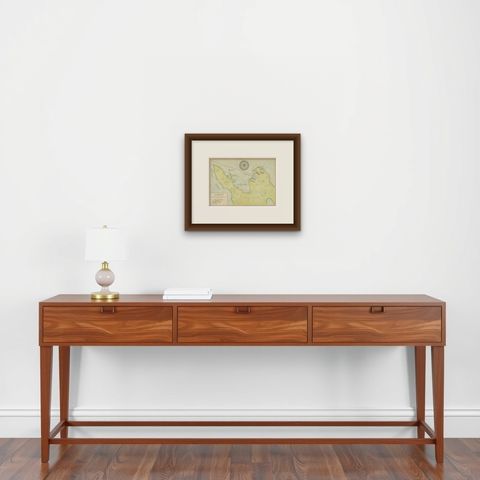 Sabang Bay & Pulau Weh, Antique Dutch Colonial Map of Sumatra, Indonesia, 1910, shown framed on a wall, true to size