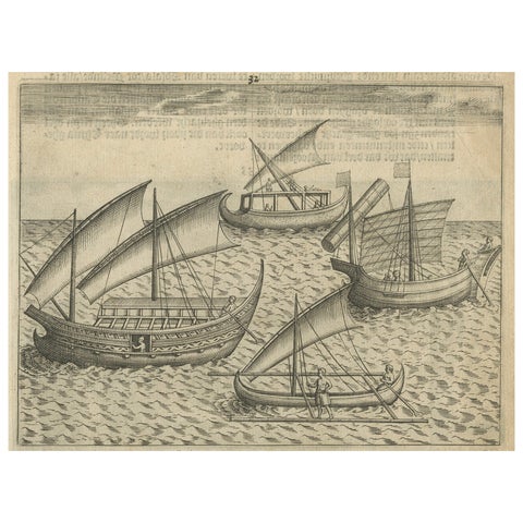 Javanese and Malay Ships near Bantam, from Pontanus’ Amsterdam History, 1611