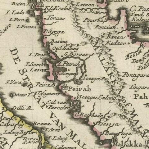 Authentic Old Map of Sumatra, Malaysia and Singapore, 1745, close-up 4