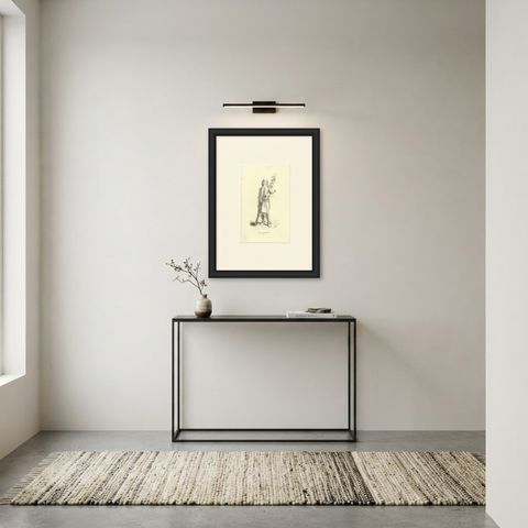 Warrior of Timor, Amfoang, Antique Wahlen Costume Print, 1843-1844, shown framed in a room, true to size