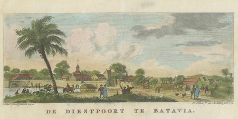 Dutch Colonial Views of Batavia, Diestpoort and Castle with Laboratory, c.1780, close-up 4