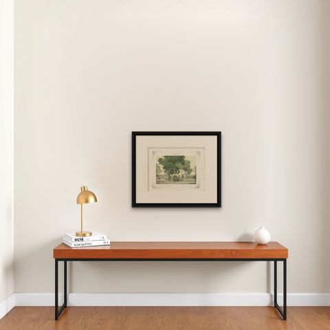 Batavia General's Residence & Governor's Hotel, Jakarta Lithograph, 1860, shown framed on a wall, true to size