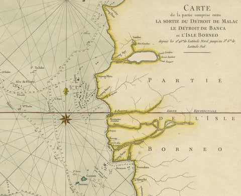 Antique Map of the Malacca and Bangka Strait by De Mannevillette '1775', view 3