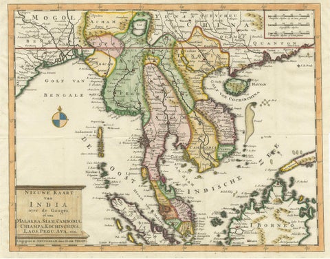 Antique Map of Indochina, the Malaysian Peninsula and Northern Sumatra, view 3