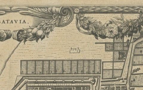 Antique Print of Batavia, Capital of the Dutch East Indies, Van der Aa, ca.1725, close-up 6