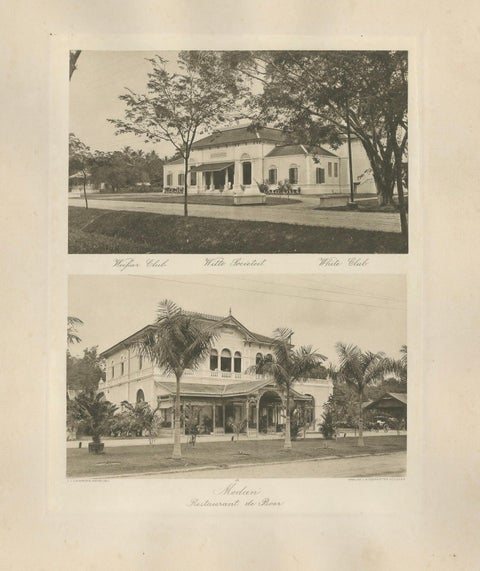 Antique Photogravures of Medan’s White Club & Restaurant de Boer, Sumatra c.1900, close-up 6