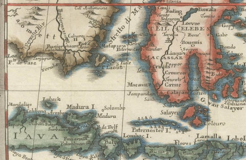 Antique Map of the Philippines & Eastern Indonesia: Spice Islands by Tirion 1738, close-up 2