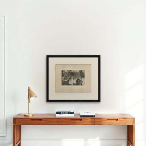 Laut Tador Lake, Sumatra, Antique Kleingrothe Photogravure c.1900, shown framed on a wall, true to size
