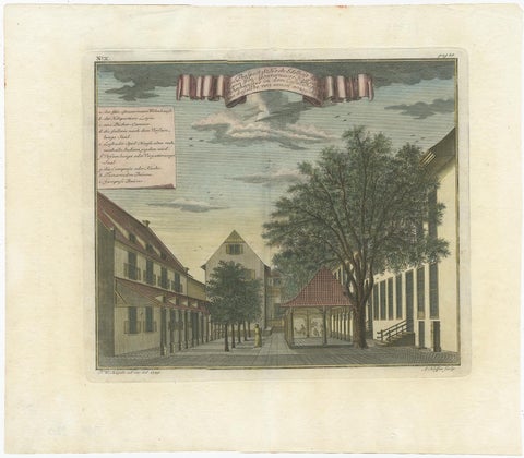Old Print of the Governor-General's Residence in Batavia, Indonesia, 1739, view 2