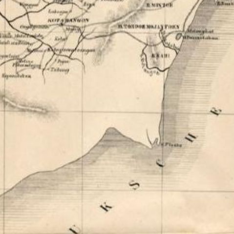Antique Map of the Bolaang Mongondow District on Sulawesi by Stemler, c.1875, close-up 2