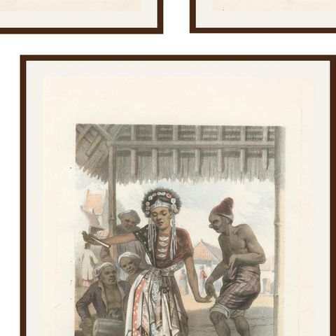 Title: Antique Javanese Costume Lithographs, Set of Five by F. Hardouin, c.1840, close-up 2