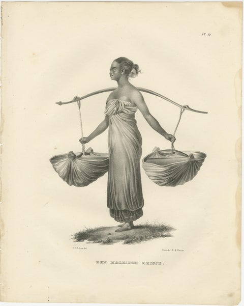 A Malaysian Girl Carrying Goods by Karl Joseph Brodtmann, 1836, view 2