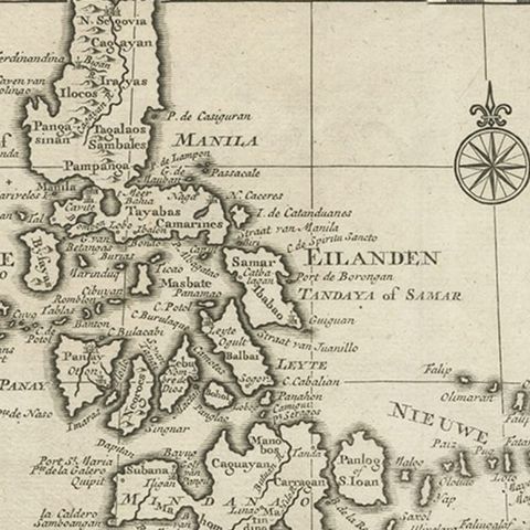 Old Map of the Philippines and Part of Indonesia 'Spice Islands', 1744, close-up 2