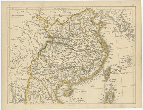 Antique Map of China and the East Indies by Lowry, 1852, view 2