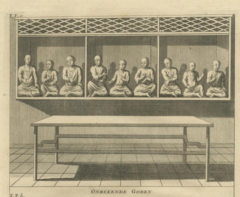 Antique Print of Unidentified Gods by Valentijn, 1726, view 3