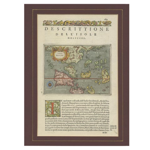 Antique Map of the Moluccas by Porcacchi, circa 1620