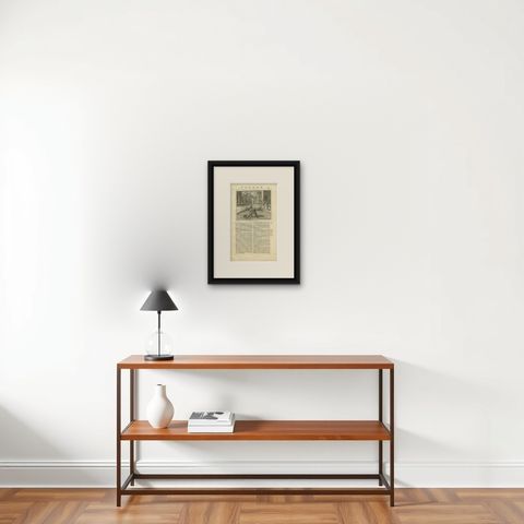 Antique Print of the King Murdering his Wife by Valentijn, 1726, shown framed on a wall, true to size