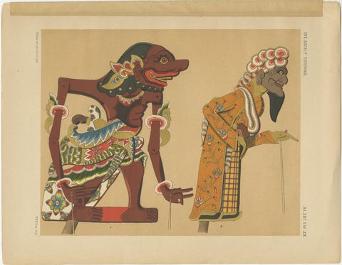 Set of 10 Antique Prints of Wayang Puppets by Juynboll, 1900, view 3