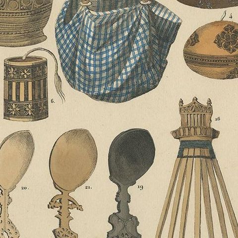 Antique Print with Various Furniture of Timor ‘Indonesia’, Temminck, circa 1840, close-up 1