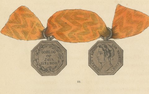 Dutch Medals, War in Java and Citadel of Antwerp, Plate LIV, 1844, close-up 1
