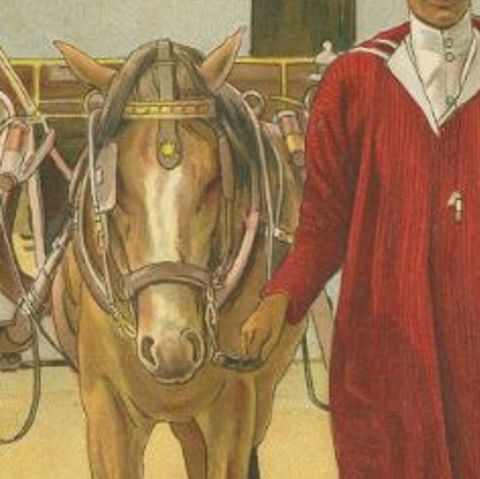 Antique Print of Indonesian Coachman with Horse and Car, 1909, close-up 2