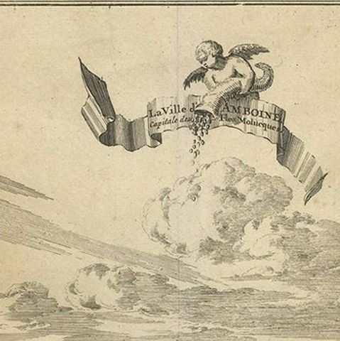 Antique Print of Amboina by Van der Aa, circa 1725, close-up 1